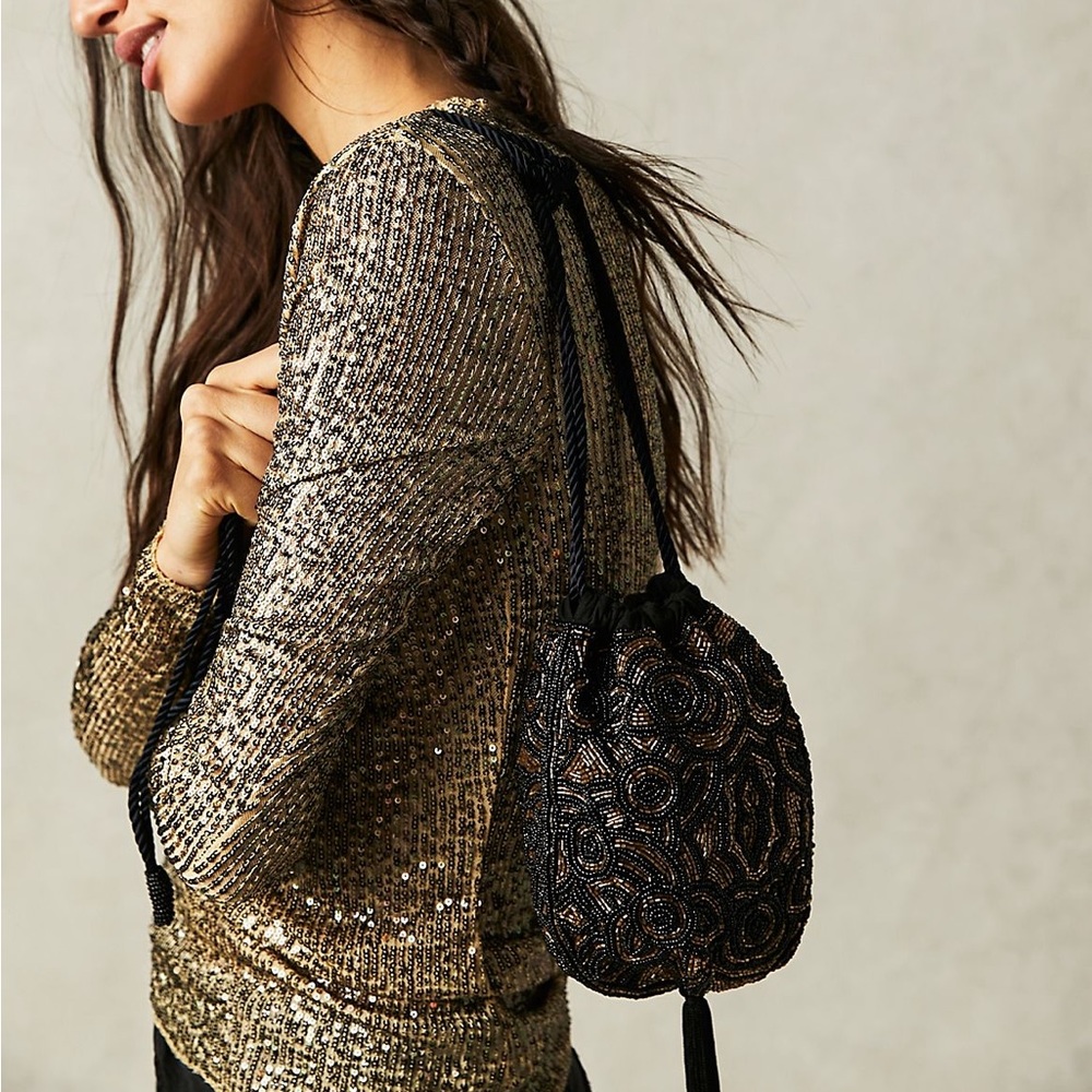 Sold Out Free People Penny Beaded Pouch